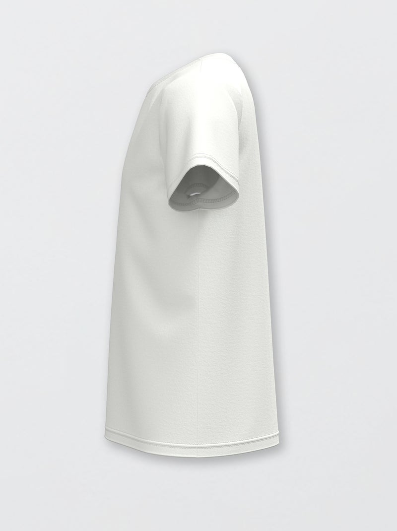 T-shirt básica lisa em jersey Branco - Kiabi