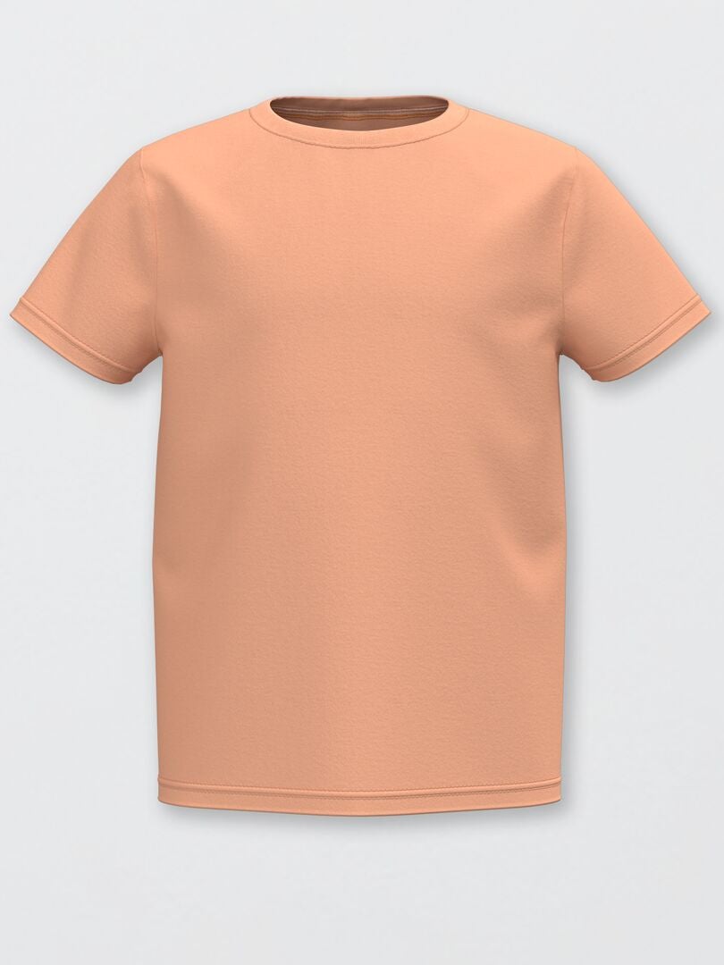 T-shirt básica lisa em jersey LARANJA - Kiabi