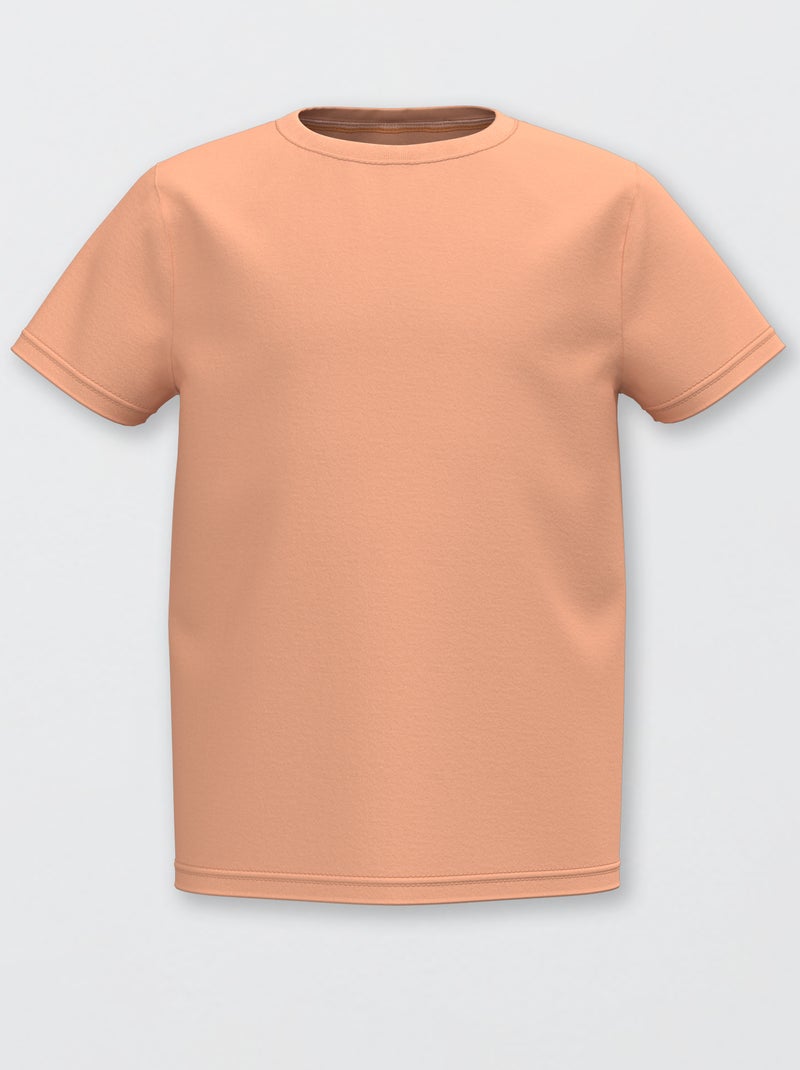 T-shirt básica lisa em jersey LARANJA - Kiabi