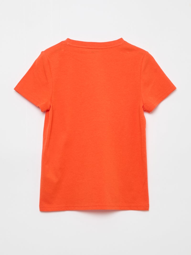 T-shirt básica lisa em jersey Laranja - Kiabi