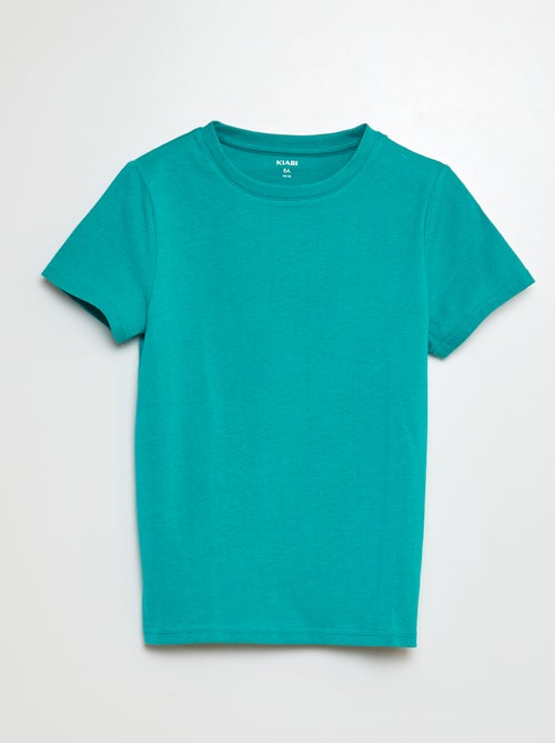 T-shirt básica lisa em jersey - Kiabi