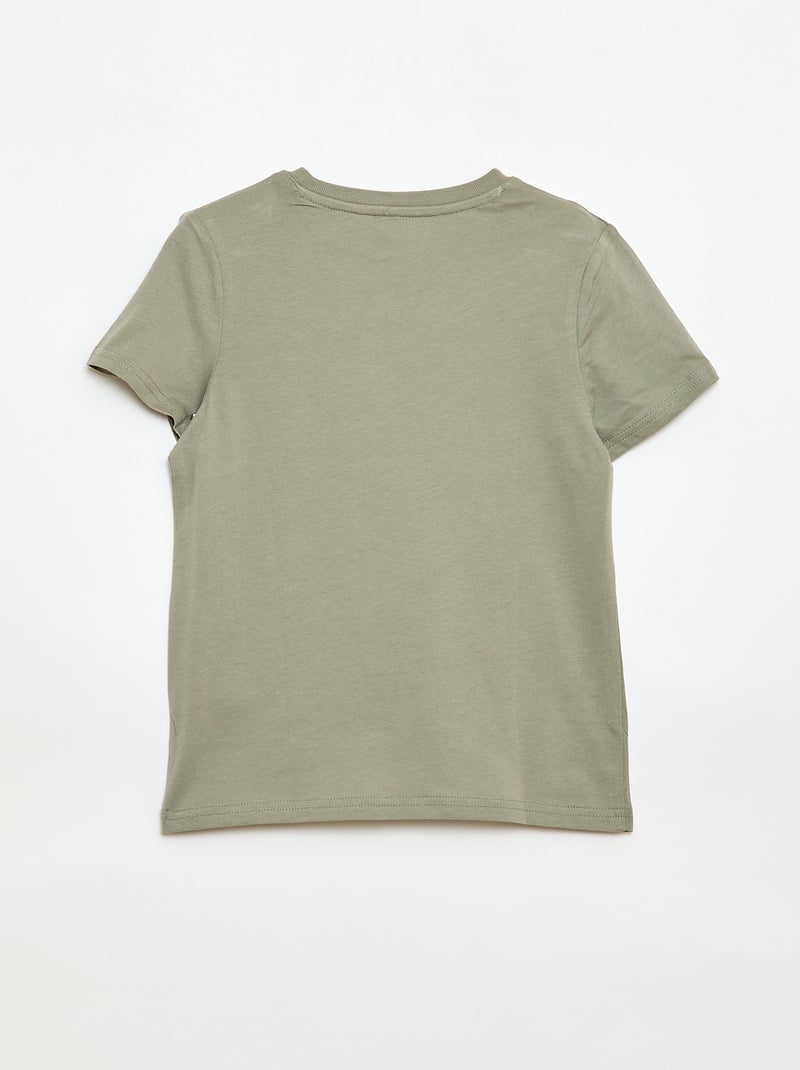 T-shirt básica lisa em jersey Verde - Kiabi