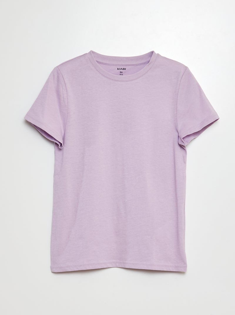 T-shirt básica lisa em jersey VIOLETA - Kiabi