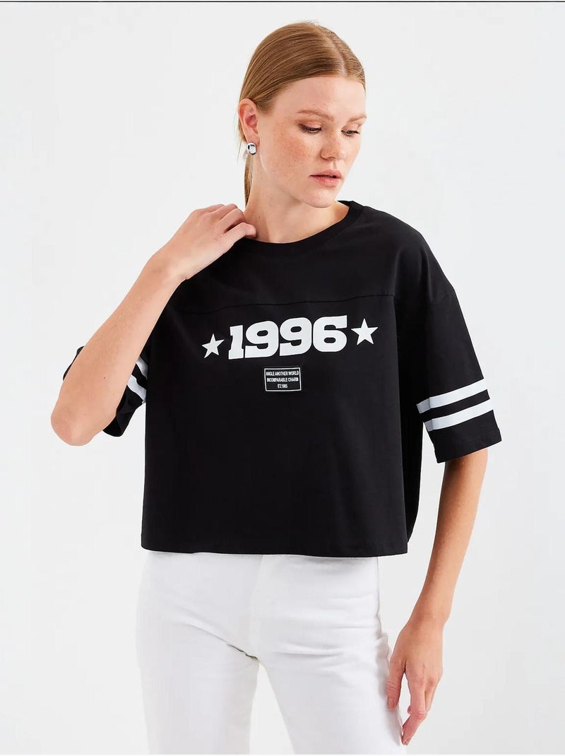 T-shirt básica oversized estampada bdart Preto - Kiabi