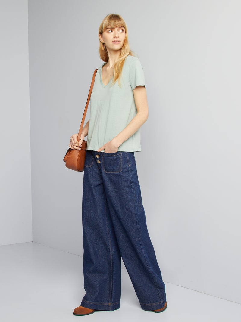 T-shirt básica VERDE - Kiabi