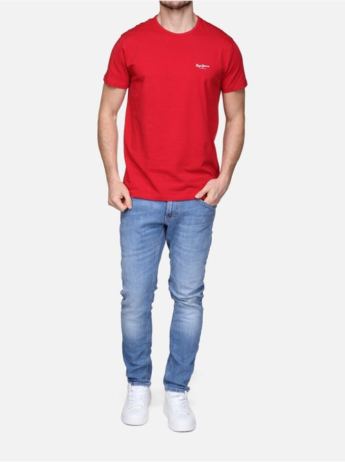 T-Shirt Básica Vermelha Pepe Jeans Original para Homem - Kiabi
