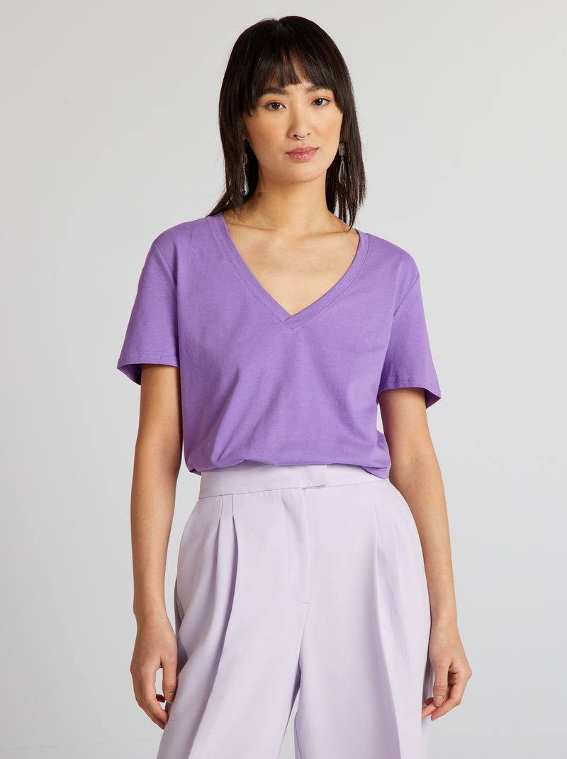 T-shirt básica VIOLETA - Kiabi