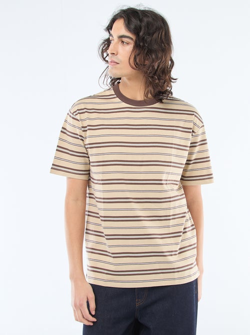 T-shirt básico às riscas - Kiabi