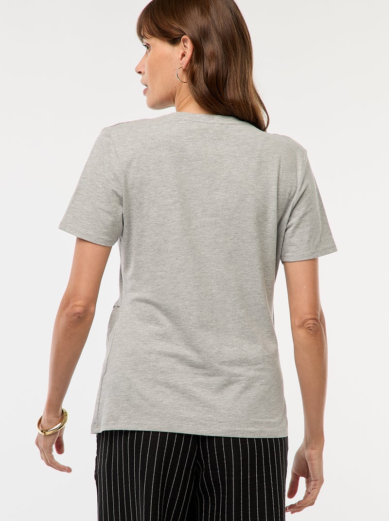 T-shirt básico de amamentação Cinza - Kiabi