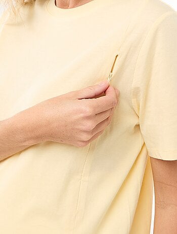 T-shirt básico de amamentação de manga curta