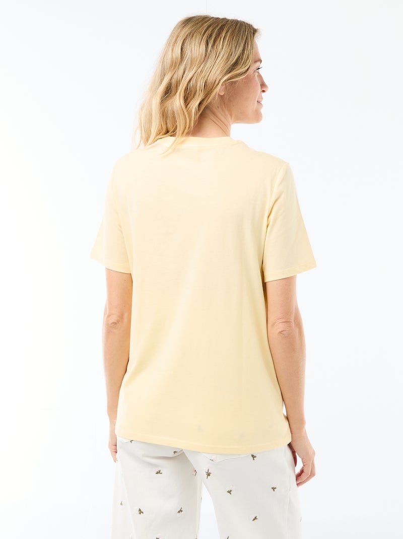 T-shirt básico de amamentação de manga curta Amarelo - Kiabi