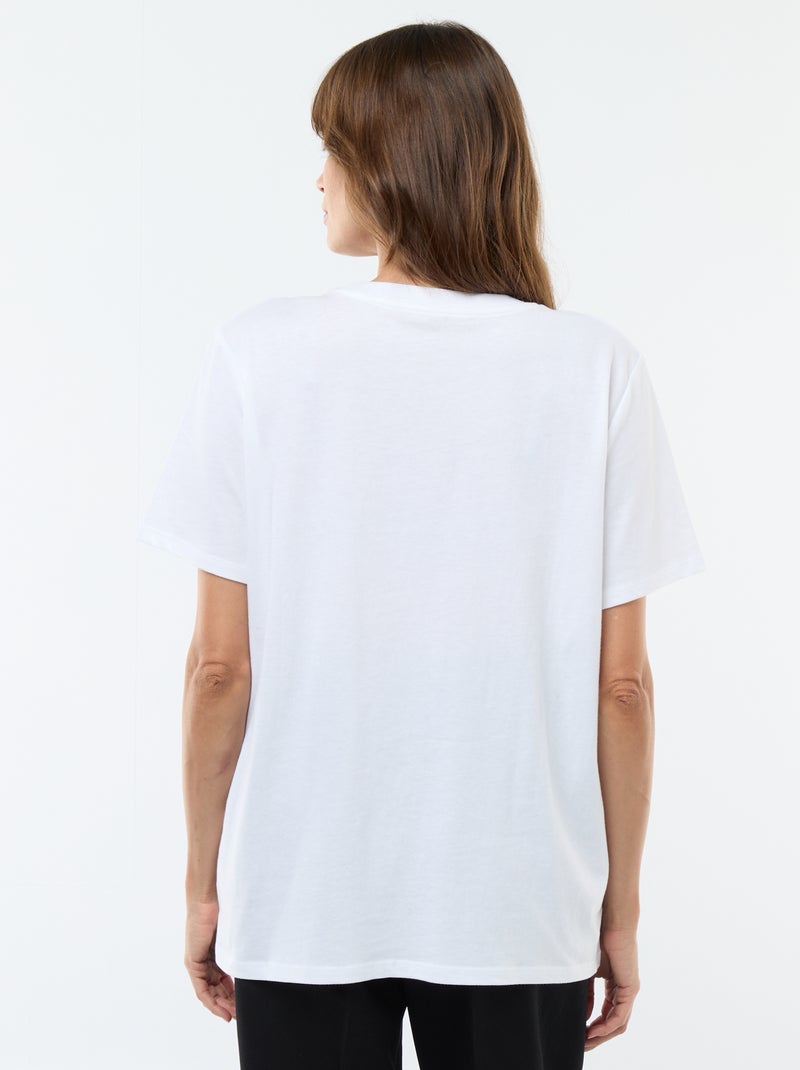 T-shirt básico de amamentação de manga curta Branco - Kiabi