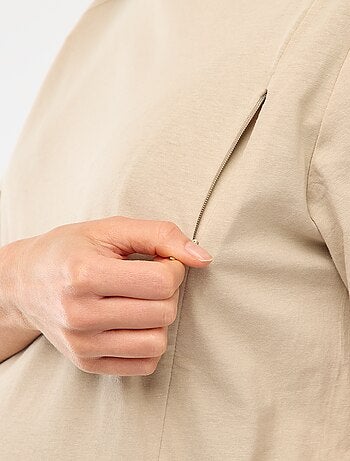 T-shirt básico de amamentação de manga curta