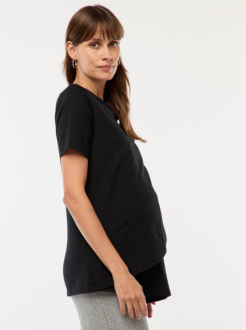 T-shirt básico de amamentação Preto - Kiabi