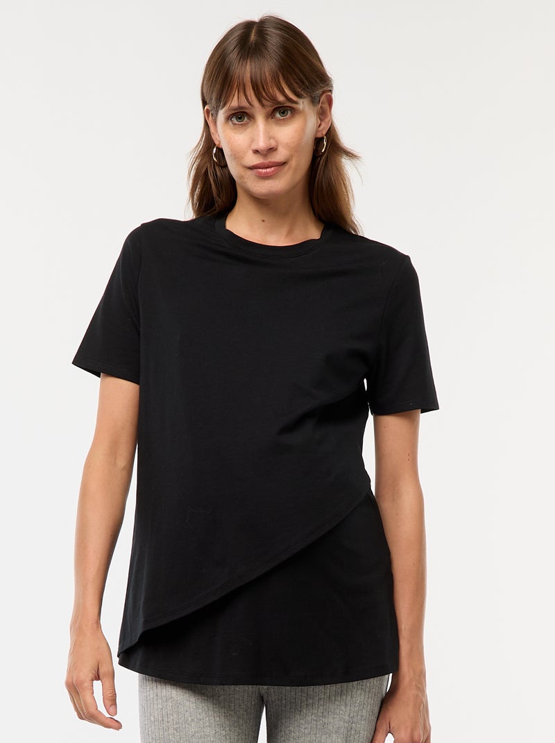 T-shirt básico de amamentação Preto - Kiabi