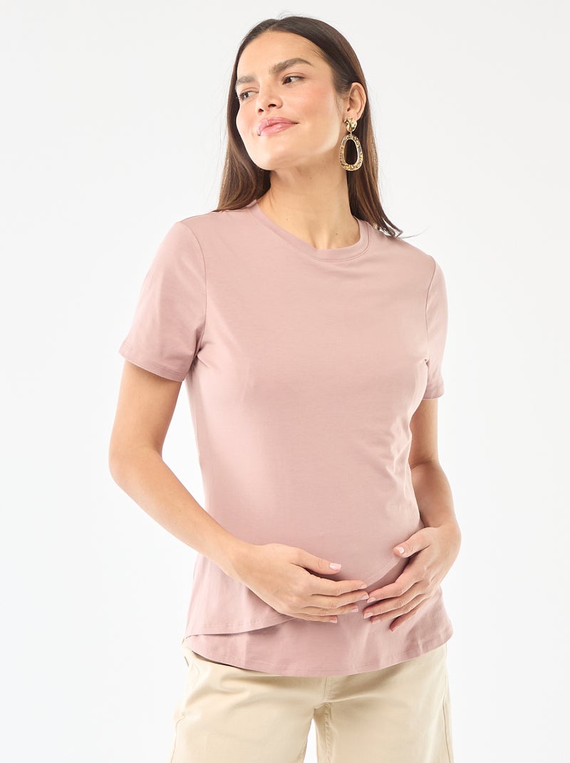 T-shirt básico de amamentação Rosa - Kiabi