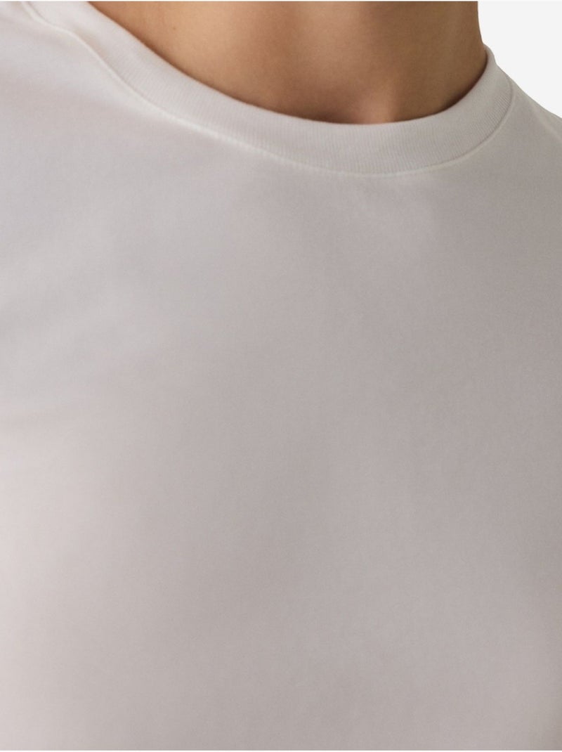 T-shirt básico de corte regular penti Branco - Kiabi