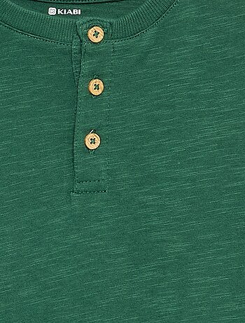 T-shirt básico de gola tunisiana