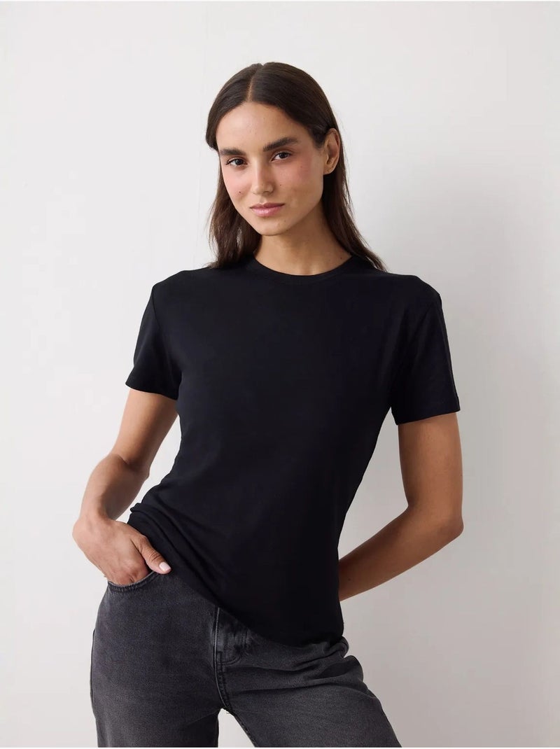 T-shirt básico oversized de manga curta penti Preto - Kiabi