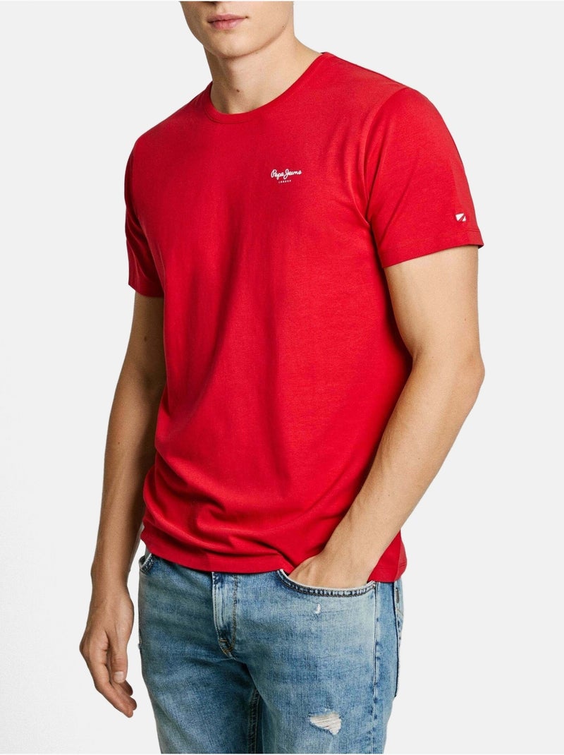 T-shirt Básico Vermelho para Homem Pepe Jeans Original Vermelho - Kiabi