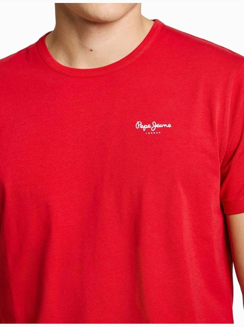 T-shirt Básico Vermelho para Homem Pepe Jeans Original - Kiabi