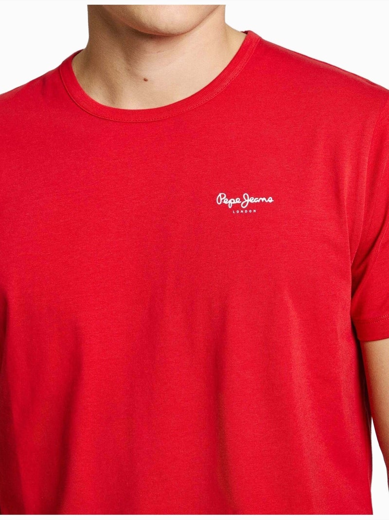 T-shirt Básico Vermelho para Homem Pepe Jeans Original Vermelho - Kiabi