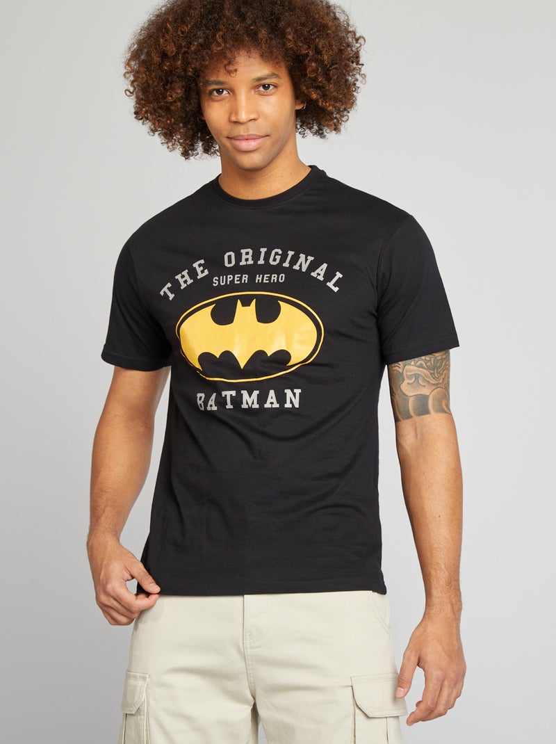 T-shirt 'Batman' 'DC Comics' de manga curta Preto - Kiabi