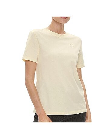 T-shirt Bege Calvin Klein Jeans CK Embro para Mulher