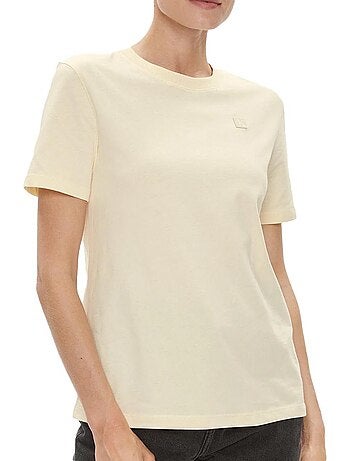 T-shirt Bege Calvin Klein Jeans CK Embro para Mulher