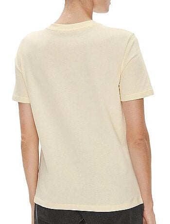 T-shirt Bege Calvin Klein Jeans CK Embro para Mulher
