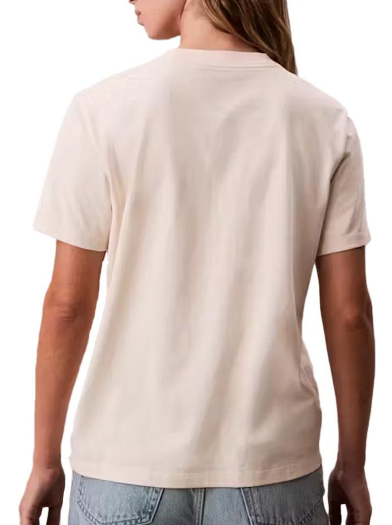 T-Shirt Bege Calvin Klein Jeans Hero para Mulher Bege - Kiabi