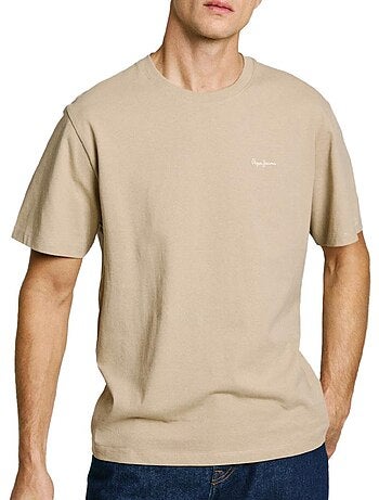 T-shirt Pepe Jeans Laranja de Homem com Contraste