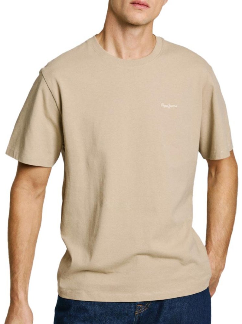 T-shirt Bege de Homem Pepe Jeans Contrast Bege - Kiabi