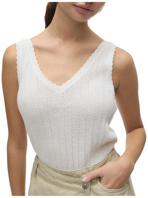 T-Shirt Bege de Mulher Vero Moda com Pormenor Pointelle - Kiabi T-Shirt Bege de Mulher Vero Moda com Pormenor Pointelle - Kiabi