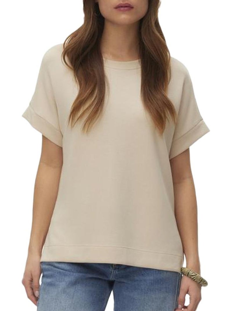 T-Shirt Bege Feminina Vero Moda Hali 10339414 Bege - Kiabi