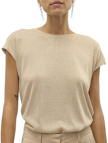 T-shirt feminina vero moda sarah cinzento escuro