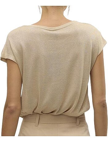 T-shirt feminina vero moda sarah cinzento escuro