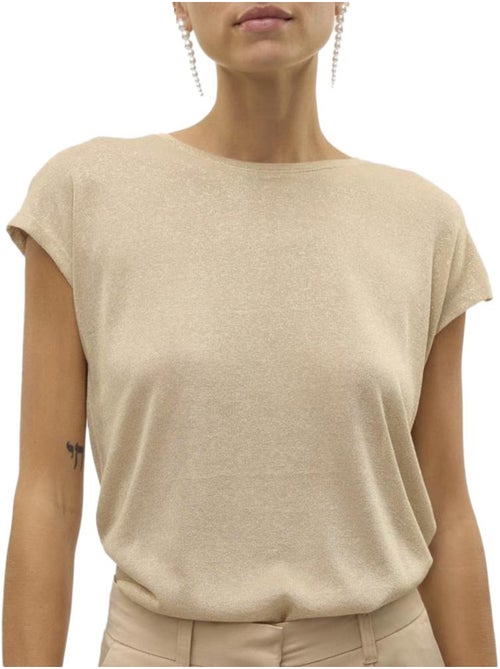T-Shirt Bege Feminina Vero Moda Sarah - Kiabi T-Shirt Bege Feminina Vero Moda Sarah - Kiabi