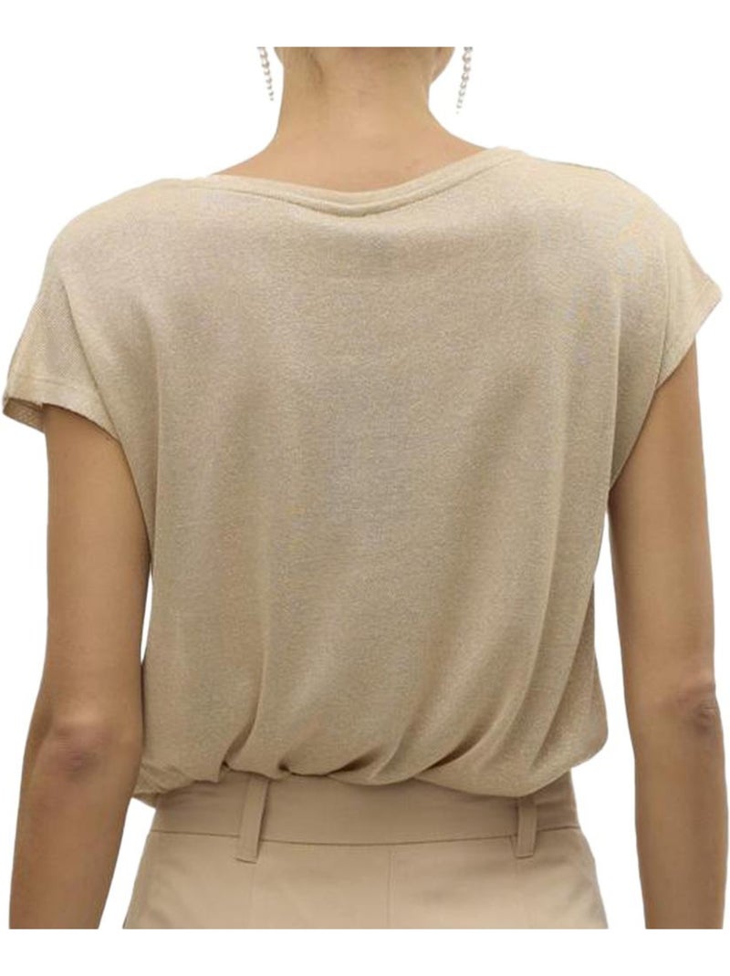 T-Shirt Bege Feminina Vero Moda Sarah Bege - Kiabi
