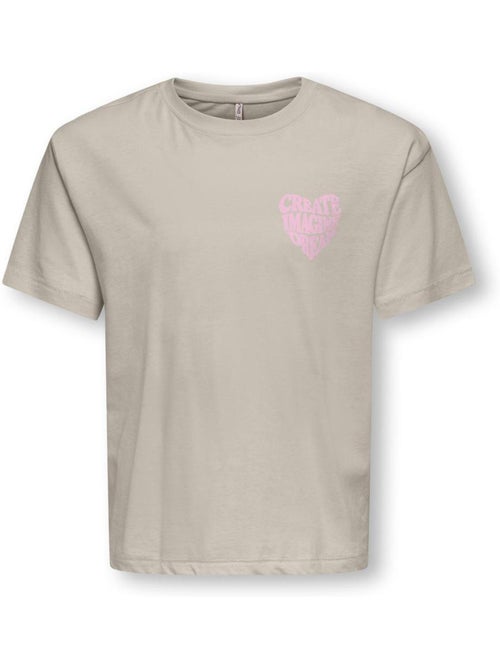 T-shirt bege menina kids only sille amor life - Kiabi T-shirt bege menina kids only sille amor life - Kiabi
