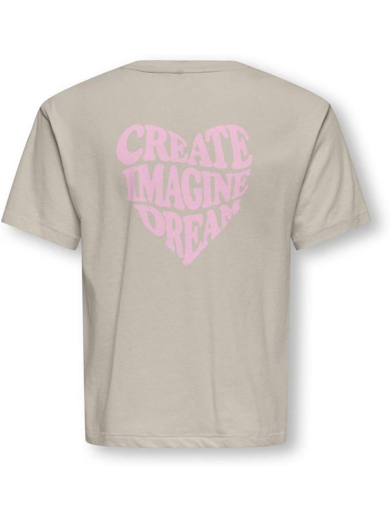 T-shirt bege menina kids only sille amor life Bege - Kiabi