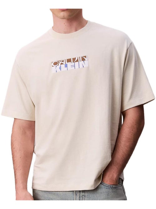 T-Shirt Bege para Homem Calvin Klein Jeans LV04RD808G - Kiabi