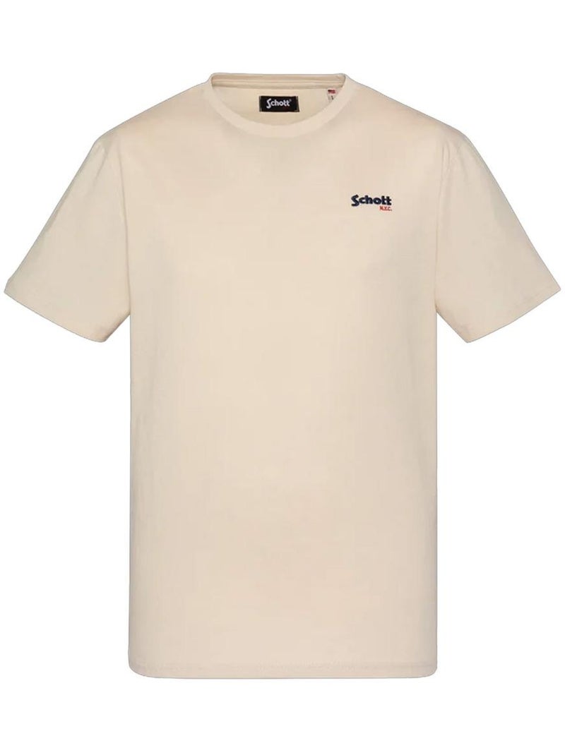 T-shirt Bege para Homem Schott EMB Bege - Kiabi