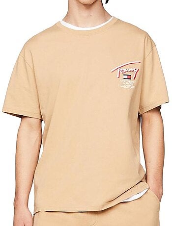 T-shirt tommy hilfiger para homem azul marinho dm0dm18574