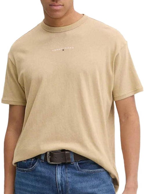 T-Shirt Bege para Homem Tommy Hilfiger Linear0 - Kiabi