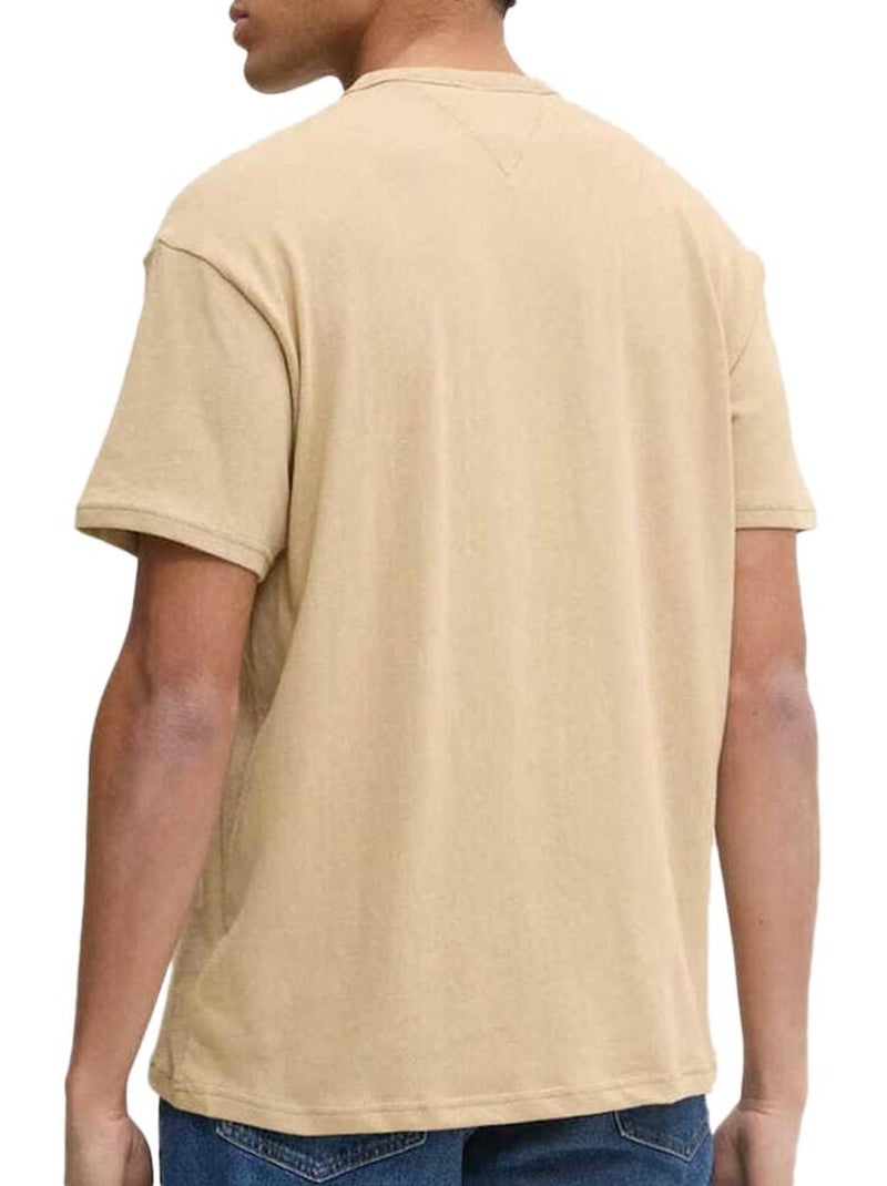T-Shirt Bege para Homem Tommy Hilfiger Linear0 Bege - Kiabi