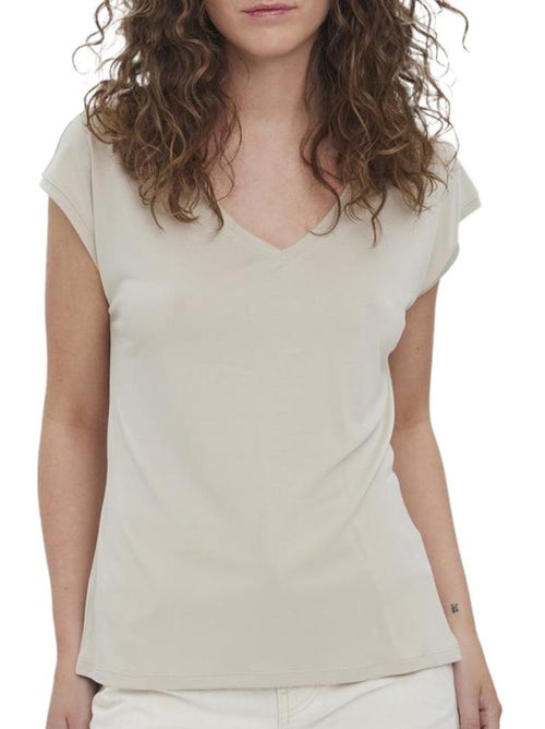T-shirt Bege para Mulher Vero Moda 10247666 - Kiabi T-shirt Bege para Mulher Vero Moda 10247666 - Kiabi