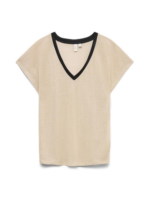 T-shirt Bege para Mulher Vero Moda Gita - Kiabi T-shirt Bege para Mulher Vero Moda Gita - Kiabi