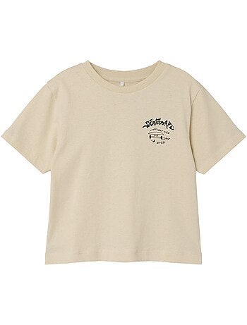 T-shirt Bege para Rapaz Name It Mlasso