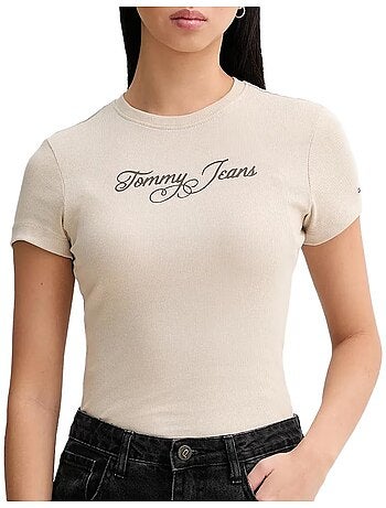 T-Shirt Bege Tommy Hilfiger para Mulher DW0DW21838